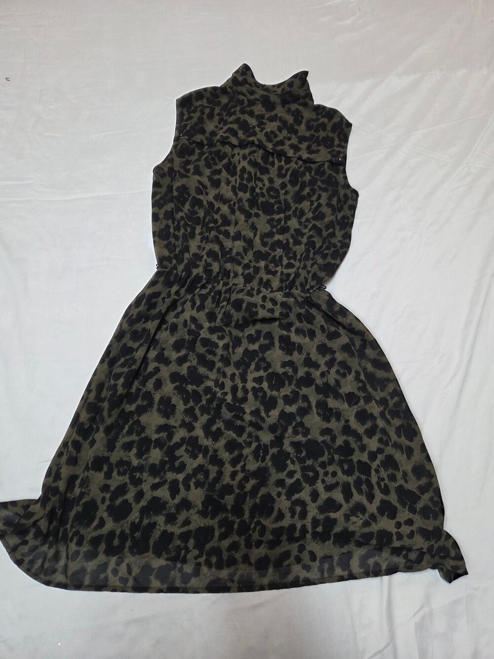 H&M Olive and Black Leopard Midi Dress